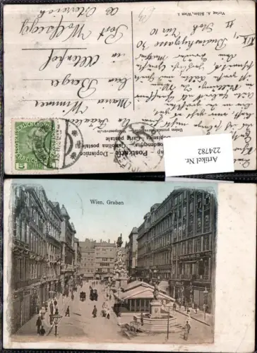 224782,Wien 1 Graben Straßenansicht Brunnen Pestsäule Geschäfte