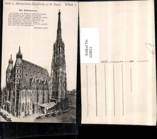 224821,Wien 1 Dom u. Metropolitan-Pfarrkirche zu St. Stephan Stephansturm