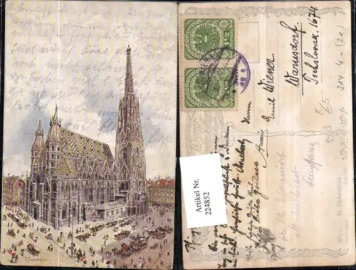 224852,Künstler AK Raschka Wien 1 St. Stephansdom Dom Kirche
