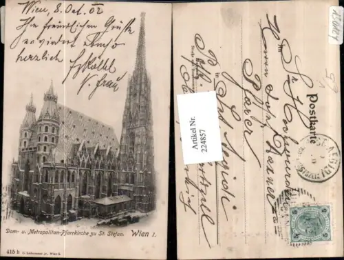224857,Wien 1 Dom u. Metropolitan-Pfarrkirche zu St. Stephan pub C. Ledermann 415h