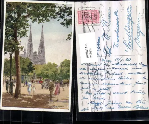248657,Künstler AK P. Kaspar Wien 1 Blick auf d. Votivkirche pub Brüder Kohn B.K.W.II. 8