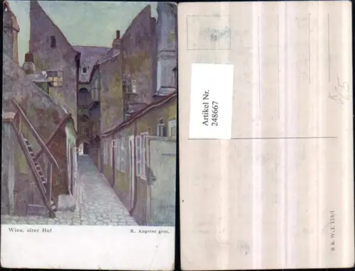 248667,Künstler AK K. Angerer Wien 1 Alter Hof Gasse Leiter pub Brüder Kohn B.K.W.I. 114/1