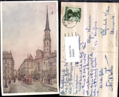 248681,Künstler AK Erwin Pendl Wien 1 Michaelerkirche Kirche Kutsche pub Brüder Kohn B.K.W.I. 431/4