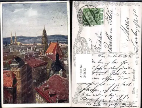 248682,Künstler AK Wien 1 Turmblick pub Brüder Kohn B.K.W.I. 762/2