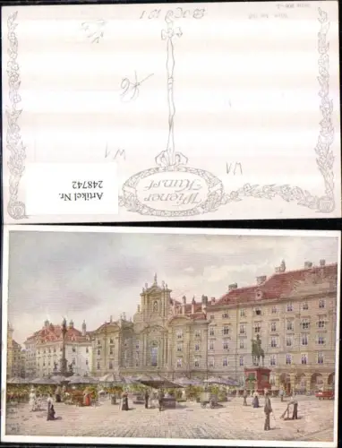 248742,Künstler AK Wien 1 Am Hof Markt Denkmal pub Brüder Kohn B.K.W.I. 908/3
