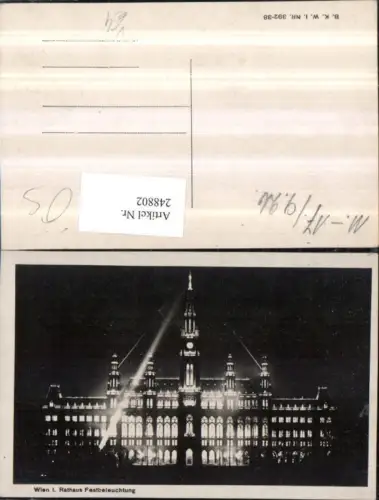 248802,Wien 1 Rathaus Festbeleuchtung pub Brüder Kohn B.K.W.I. 392/38