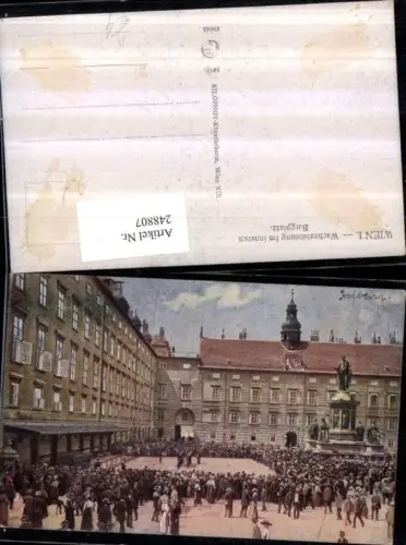 248807,Künstler AK Wien 1 Wacheablösung im inneren Burgplatz pub Kilophot 23045