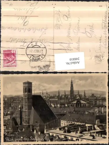 248810,Wien 1 Blick geg. Das Rathaus Kirche