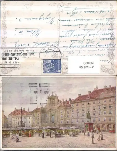 248820,Künstler AK Reith Wien 1 Am Hof Markt Denkmal pub Brüder Kohn B.K.W.I. 908/3