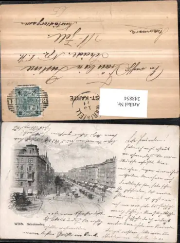 248854,Künstler AK Wien 1 Schottenring Straßenansicht Geschäfte