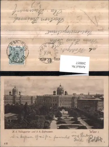 248857,Wien 1 K. k. Volksgarten und Hofmuseum
