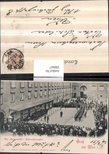 248867,Wien 1 Die Burgmusik Fahnenübergabe 1899