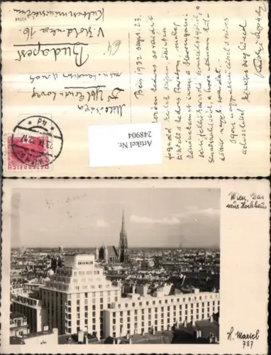 248904,Wien 1 Teilansicht Hochhaus u. Stephansdom