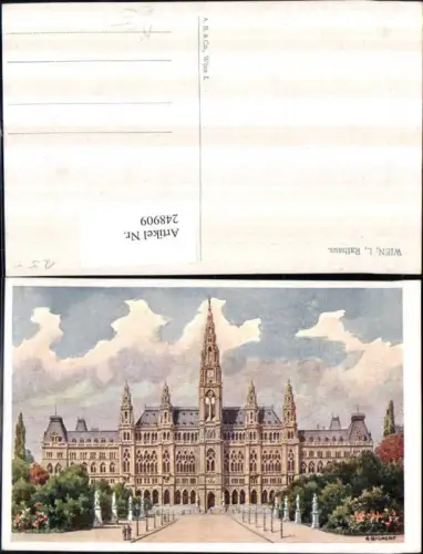 248909,Künstler AK A. Bienert Wien 1 Rathaus