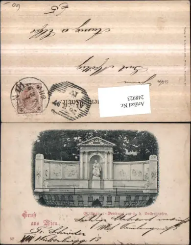248923,Wien 1 Grillparzer-Denkmal im k. k. Volksgarten