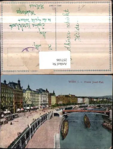 257106,Wien 1 Franz Josef-Kai Brücken Ruderboot Geschäfte