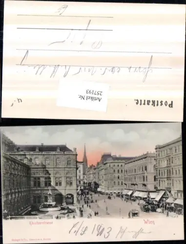 257193,Wien 1 Kärntnerstraße Geschäfte Brunnen pub Stengel u. Co