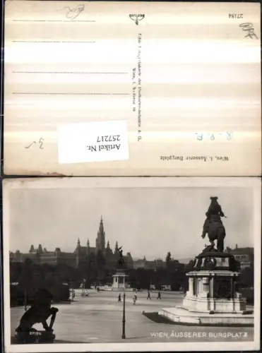 257217,Wien 1 Äußerer Burgplatz m. Denkmal Blick auf Rathaus