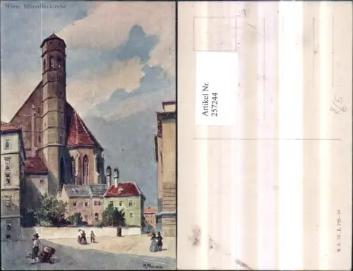 257244,Künstler AK R. Preuss Wien 1 Minoritenkirche Kirche pub Brüder Kohn B.K.W.I. 789/10