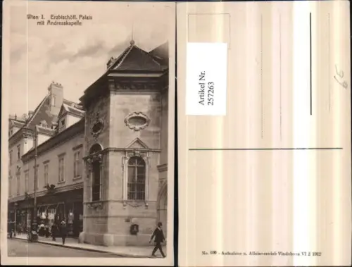 257263,Wien 1 Erzbischöfliches Palais m. Andreaskapelle Kapelle