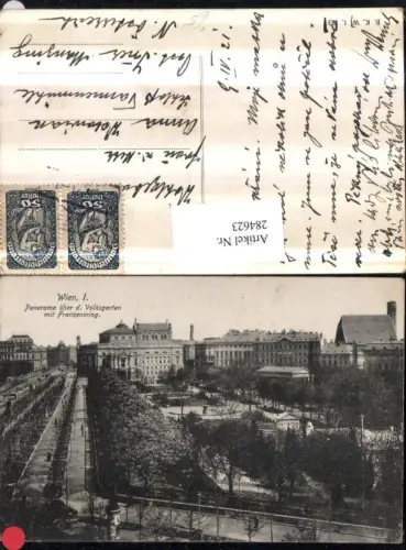 284623,Wien Innere Stadt Panorama über d. Volksgarten m. Franzensring pub Brüder Kohn B.K.W.I. 133