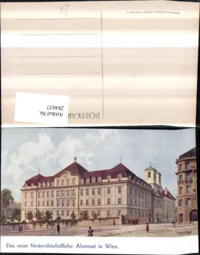 284637,Künstler AK Hubert Gangl Wien Innere Stadt fürsterzbischöfliche Alumnat Gebäude