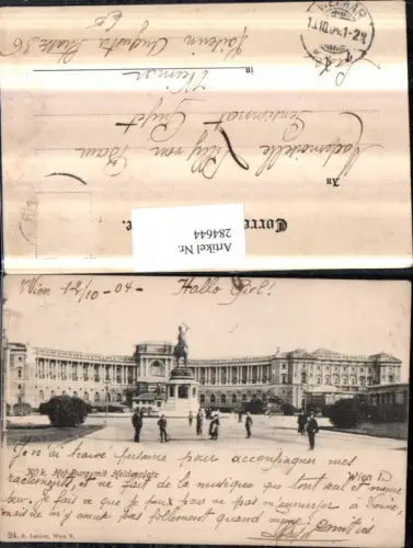 284644,Wien Innere Stadt Hofburg m. Heldenplatz Denkmal