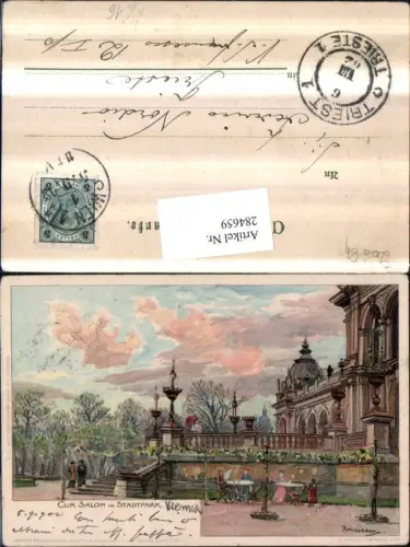 284659,Künstler Litho AK Ameseden Wien Innere Stadt Kursalon im Stadtpark