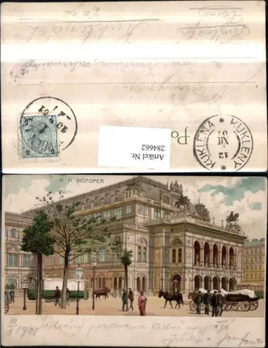 284662,Litho AK Wien Innere Stadt K. k. Hofoper