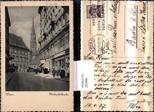 285496,Wien Innere Stadt Michaelerkirche Kirche Straßenansicht Geschäfte