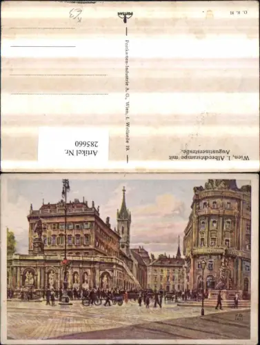 285660,Künstler AK Wien Innere Stadt Albrechtsrampe m. Augustinerstraße Straßenansicht