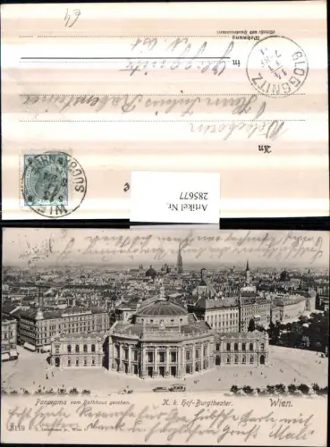 285677,Wien Innere Stadt Totale Panorama vom Rathaus K. k. Hofburgtheater