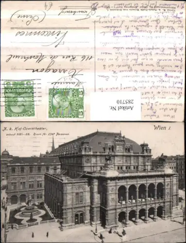 285710,Wien Innere Stadt K. k. Hof-Operntheater Gebäude