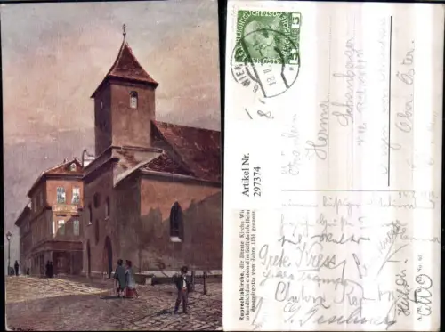 297374,Künstler AK R. Preuss Wien Innere Stadt Rupertskirche Kirche