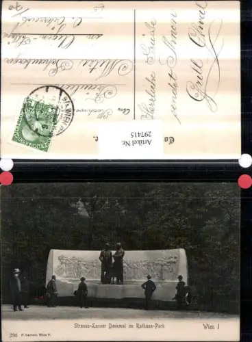 297415,Wien Innere Stadt Strauß-Lanner Denkmal im Rathaus-Park