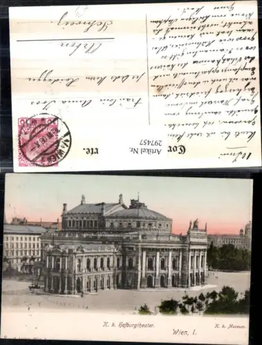 297457,Wien Innere Stadt K.k. Hofburgtheater Gebäude m. K.k. Museum
