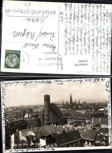 297491,Wien Innere Stadt Teilansicht Kirche Rathaus vom Hochhaus