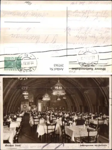 297563,Wien Innere Stadt Rathaus-Keller Großer Saal Innenansicht