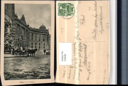 330690,Wien Innere Stadt K.k. Hofburg Kutsche pub B.K.W.I. 214/9