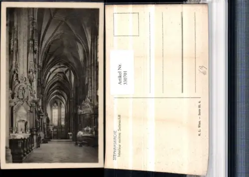330701,Wien Innere Stadt Stephanskirche Dom Interieur rechtes Seitenschiff
