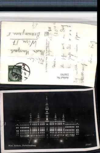 330793,Wien Innere Stadt b. Nacht Rathaus Festbeleuchtung
