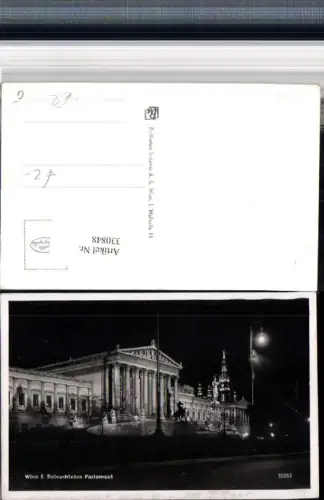 330848,Wien Innere Stadt b. Nacht Parlament Beleuchtung