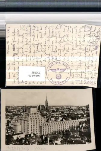 330849,Wien Innere Stadt Teilansicht Panorama Hochhaus Feldpost 3. Schl. Ersatz Kompanie