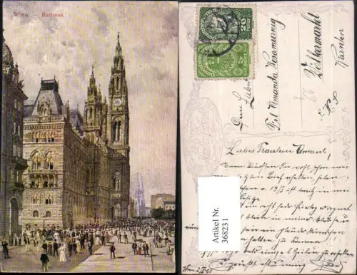 368231,Künstler AK Wien Innere Stadt Rathaus pub B.K.W.I. 433/2
