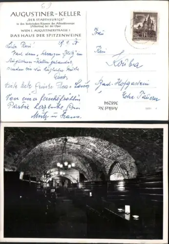368294,Wien Innere Stadt Stadtheurige Augustiner-Keller Innenansicht
