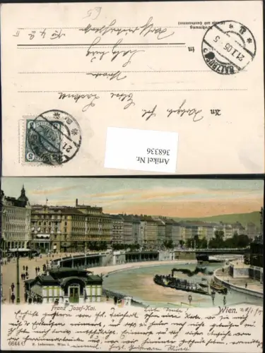 368336,Wien Innere Stadt Franz Josef-Kai Quai Dampfer Brücke