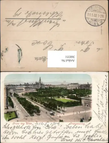 368351,Wien Innere Stadt Franzensring m. Parlament u. Rathaus