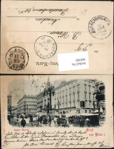 368385,Wien Innere Stadt Hoher Markt Straßenansicht Geschäfte Brunnen