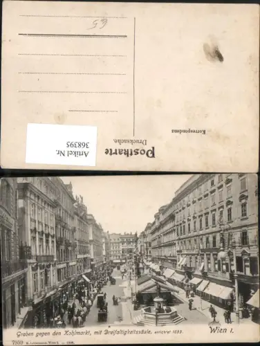 368395,Wien Innere Stadt Graben geg. Kohlmarkt m. Dreifaltigkeitssäule Geschäfte