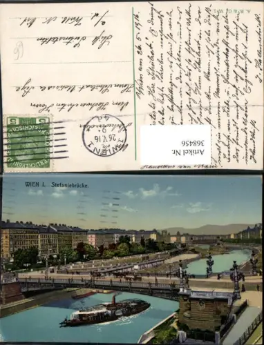 368456,Wien Innere Stadt Teilansicht Stefaniebrücke Brücke Dampfer